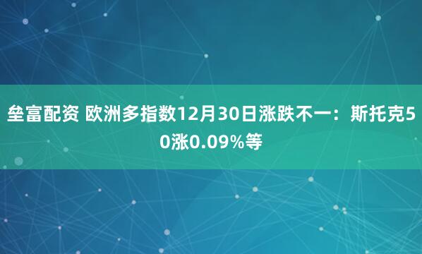 垒富配资 欧洲多指数12月30日涨跌不一：斯托克50涨0.09%等