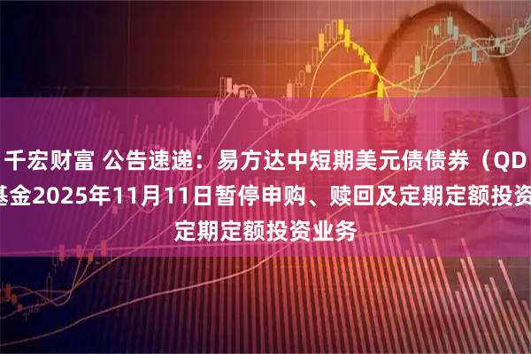 千宏财富 公告速递：易方达中短期美元债债券（QDII）基金2025年11月11日暂停申购、赎回及定期定额投资业务